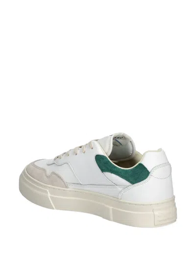 Stepney Workers Club Pearl Leather Panel Trainers In White