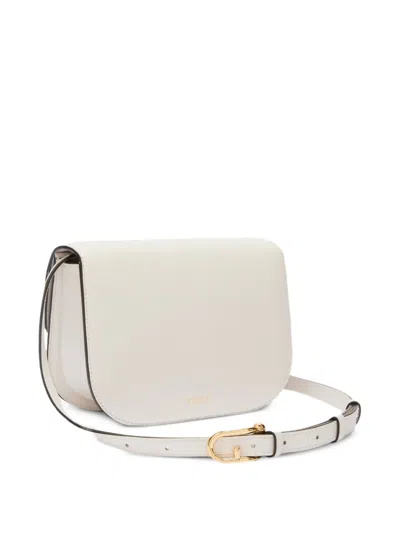 Furla Sfera S Shoulder Bag In Cream Color Leather In White