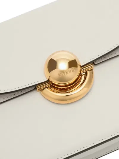 Furla Sfera S Shoulder Bag In Cream Color Leather In White