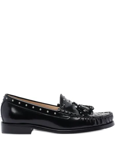 Stuart Weitzman Loafers With Studded Detailing And Tassel Embellishment In Black