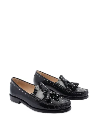 Stuart Weitzman Loafers With Studded Detailing And Tassel Embellishment In Black