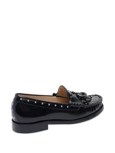 Stuart Weitzman Loafers With Studded Detailing And Tassel Embellishment In Black