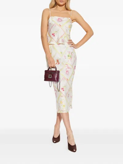 Loveshackfancy Castle Silk-blend Fruit Print Midi Skirt