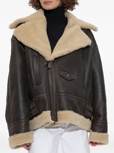 Dsquared2 Long Sleeve Leather Jacket