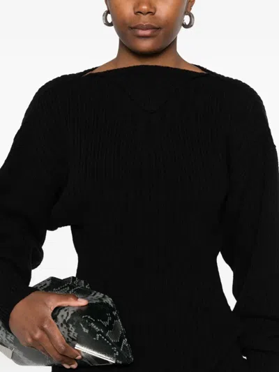 Rick Owens Ribbed Wool Jumper In Black