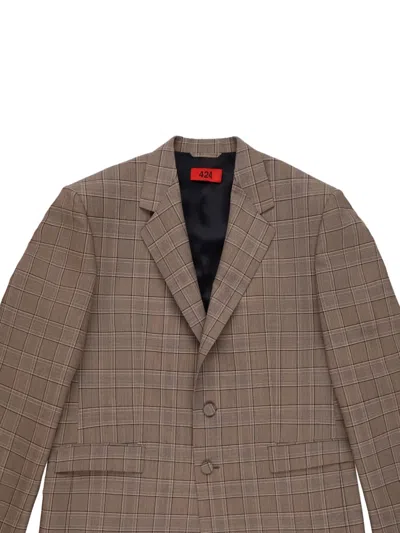 424 Checked Blazer In Brown
