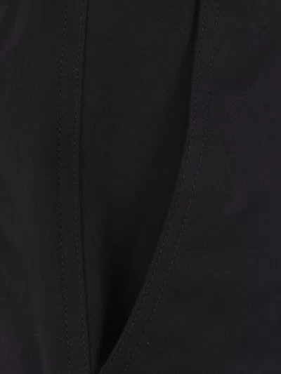 Gucci Men Cotton Twill Trousers With Web Detail In Black