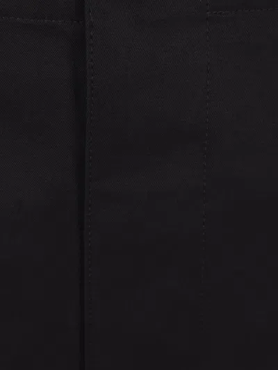 Gucci Men Cotton Twill Trousers With Web Detail In Black