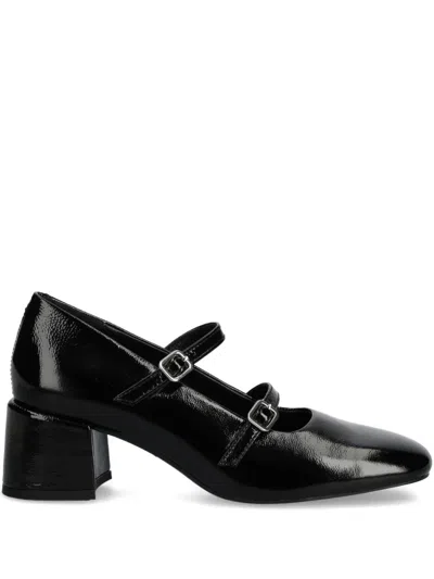Vagabond 55mm Adison Double-buckle Patent Pumps In Black