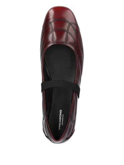 Vagabond Hillary Quilted Elastic-strap Ballet Flats In Brown