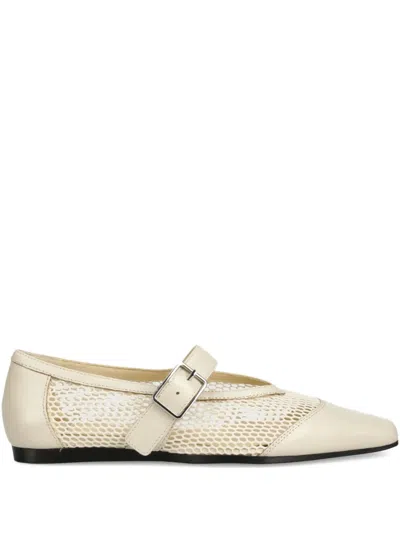 Vagabond Delia Buckle-fastening Mesh Ballet Flats In White
