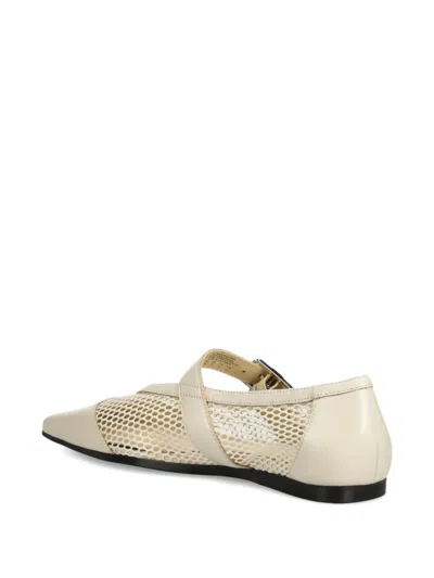 Vagabond Delia Buckle-fastening Mesh Ballet Flats In White