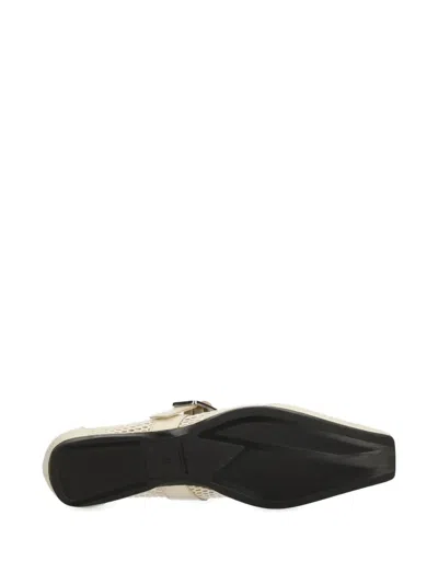 Vagabond Delia Buckle-fastening Mesh Ballet Flats In White