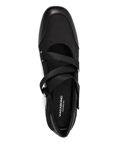 Vagabond Hillary Crossover-strap Ballet Flats In Black