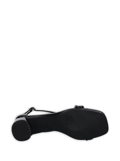 Vagabond Piper Patent Leather Crossover-strap Sandals In Black