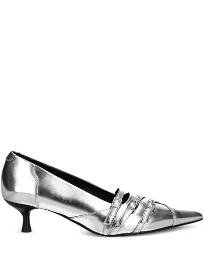 Vagabond 50mm Lykke Pointed-toe Buckle Pumps In Metallic