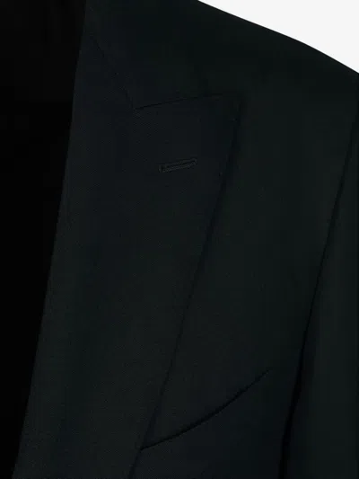 Scabal® Two-button Flap-pocket Suit In Black