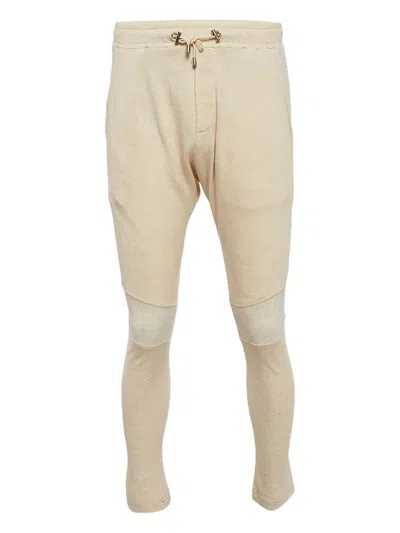Pre-owned Balmain Paneled Drawstring Trousers In Neutral