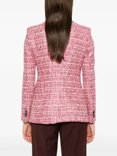 Tagliatore Tweed Two-button Blazer In Pink