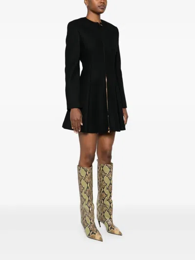 Versace Zip-front Flared Coat