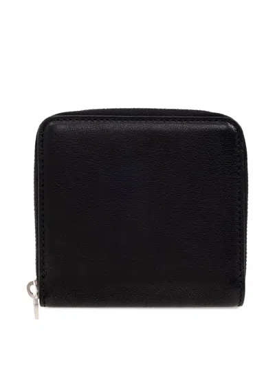 Rick Owens Zip-around Leather Wallet In Black