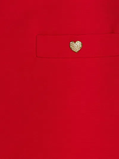 Valentino High Waist Skirt Heart-shaped Buttons In Red