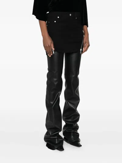 Rick Owens Zip-detail Frayed Mini Skirt In Black