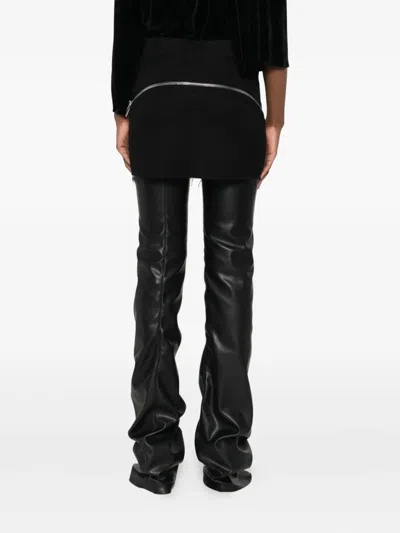 Rick Owens Zip-detail Frayed Mini Skirt In Black