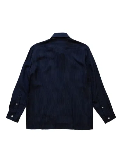Namacheko Guardia Pinstripe Long-sleeve Shirt In Blue