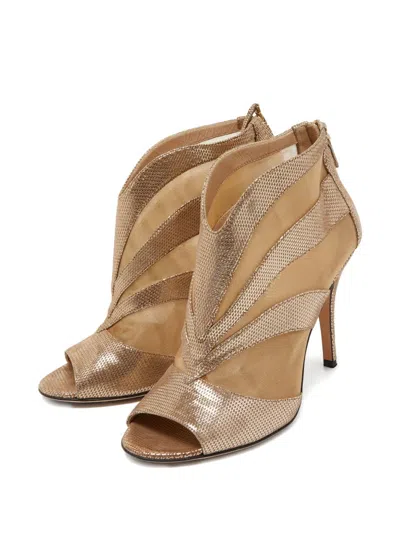 Pre-owned Fendi 110mm Suede Boots In Neutral