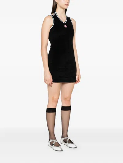 Casablanca Hippie Style Tennis Dress In Black