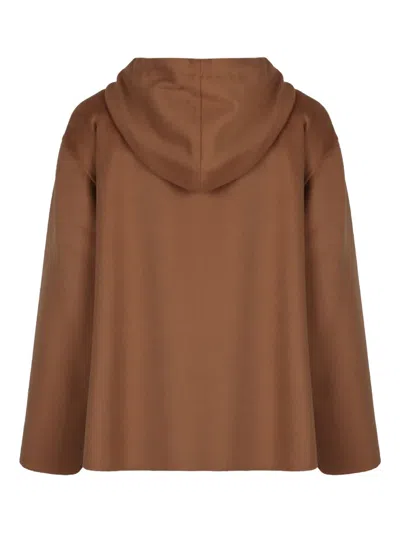 Max Mara Mina Wool And Silk Mix Jacket In Brown