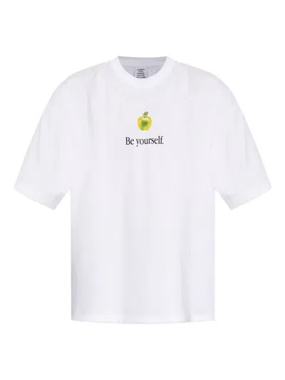 Vetements Be Yourself Oversized T-shirt In White