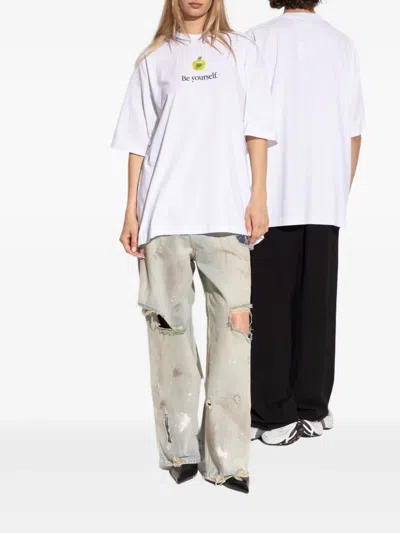 Vetements Be Yourself Oversized T-shirt In White