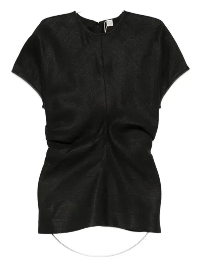 Totême Toteme Women Black Basketweave Slouch Waist Top In Black