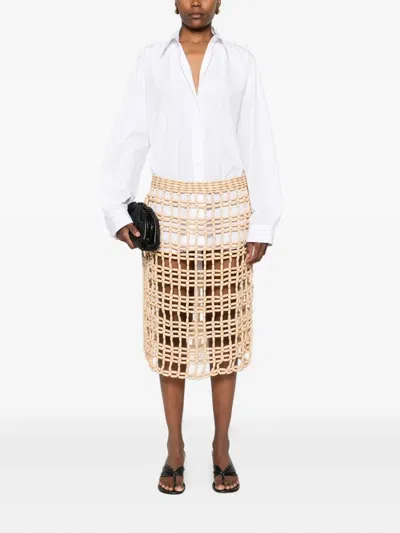 Totême Beaded Grid Midi Skirt