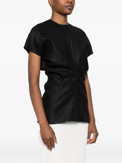 Totême Toteme Women Black Basketweave Slouch Waist Top In Black