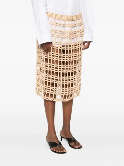 Totême Beaded Grid Midi Skirt