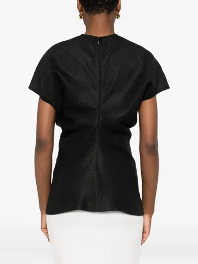 Totême Toteme Women Black Basketweave Slouch Waist Top In Black
