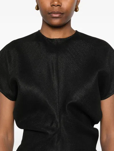 Totême Toteme Women Black Basketweave Slouch Waist Top In Black