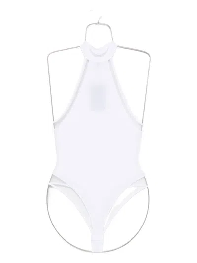 Maison Close Pure Tentation Halterneck Bodysuit In White