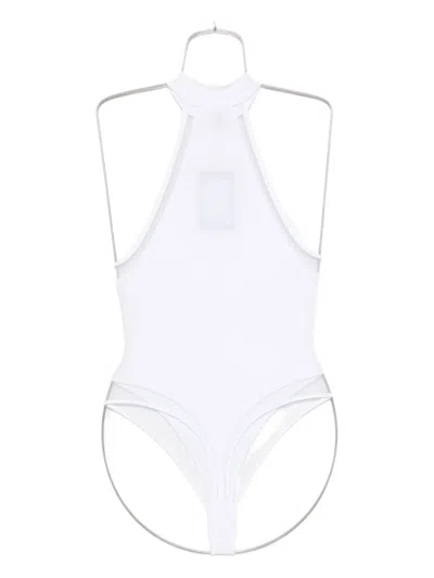 Maison Close Pure Tentation Halterneck Bodysuit In White