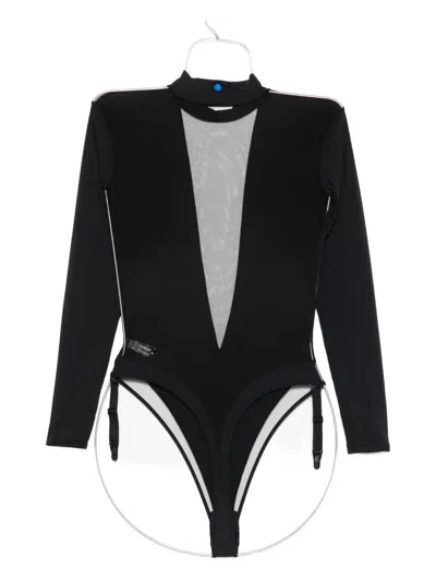 Maison Close Pure Tentation Long-sleeve Bodysuit In Black