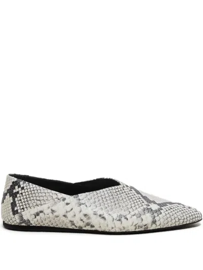 Closed Snake-print Ballet Flats