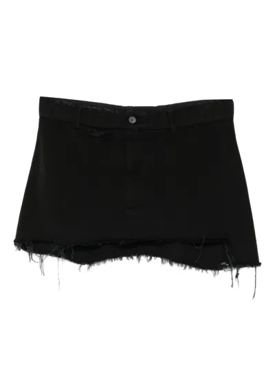 Balenciaga Mini Skirt With Belt Loops And Button Detail In Black