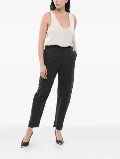 Giorgio Armani High-rise Wool Trousers In Black