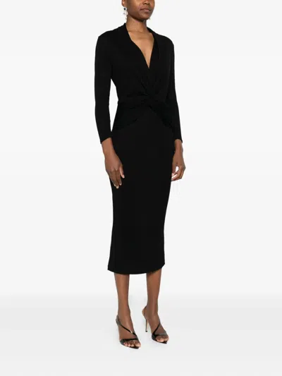 Chiara Boni La Petite Robe Twist-detail Midi Dress In Black