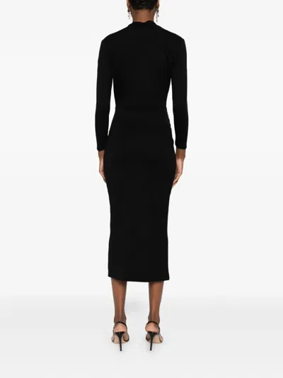 Chiara Boni La Petite Robe Twist-detail Midi Dress In Black
