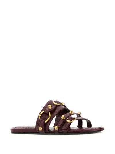 Balenciaga Women Grape Leather City Slippers