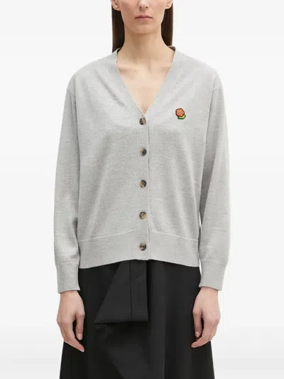 Kenzo Wool Cardigan In Gray